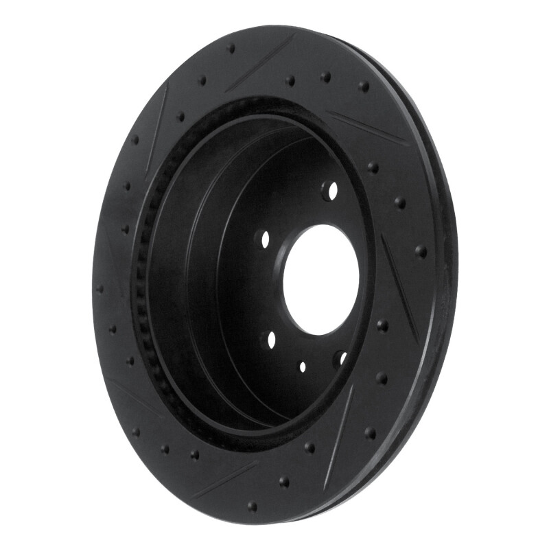 Chevrolet Captiva Brake Rotor (1) - Rear Right - R1 Concepts - Drilled & Slotted - Black - `07-`15